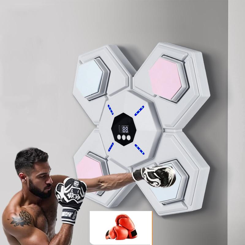 V562-3064015060DBT-202503041811-00 Rechargeable Bluetooth Boxing Machine With Adult & Child Gloves - Blue - With Child Golves Pink Blue - Image 1