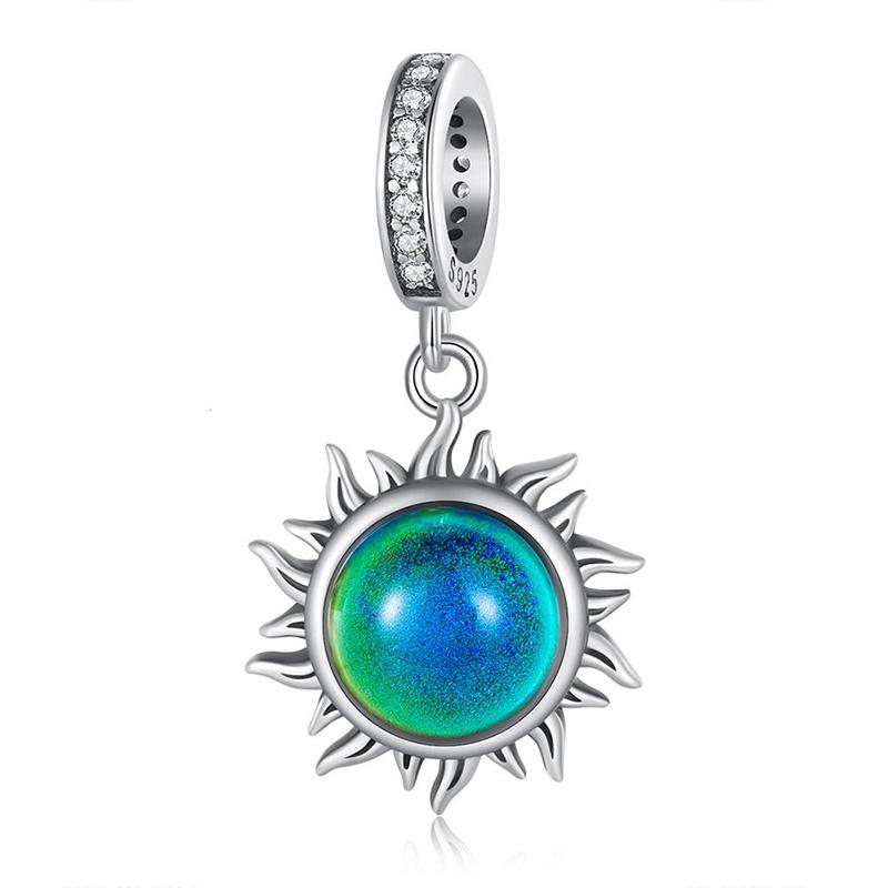 V562-3070EWEJ-202504111827-00 925 Sterling Silver Zircon Sun Pendant Temperature Sensitive - Image 1
