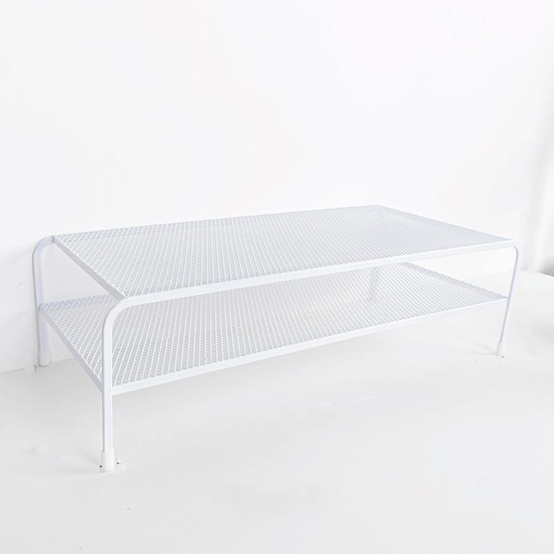 V562-3092744060DBT-202502272030-00 Desk Organizer Bracket for Elevated Computer Monitor - Wrought Iron - Double Layer - Image 1