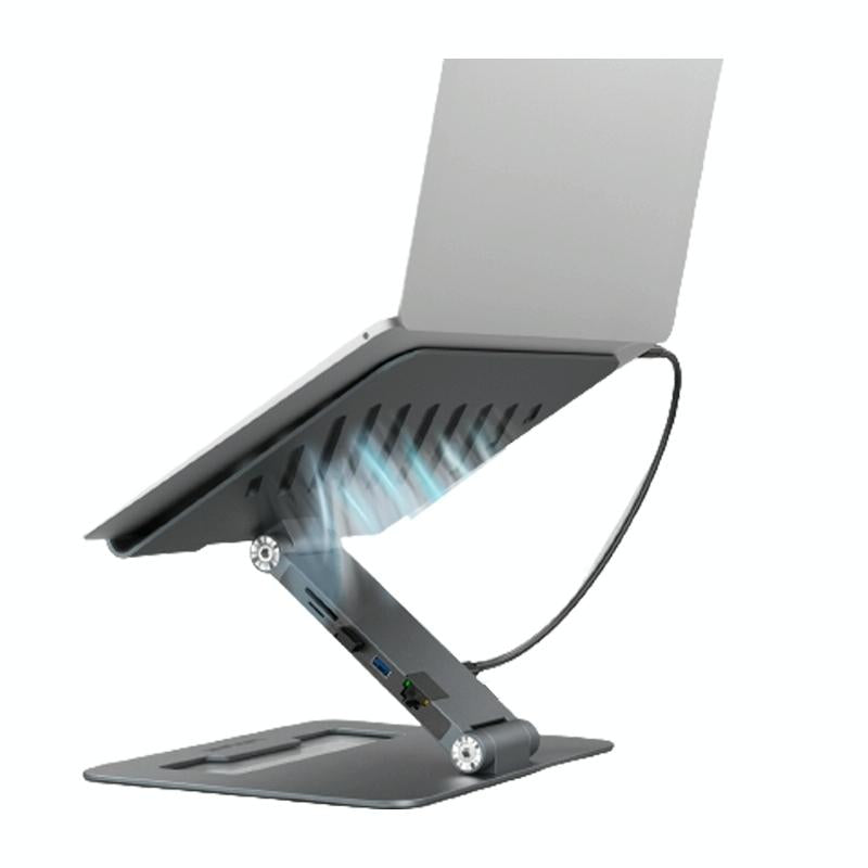 V562-3223200AYS-202506261142-00 Adjustable Aluminum Laptop Stand with Type-c Docking Station - Image 1