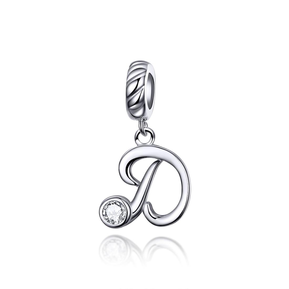 V562-40371600ADE-202504111716-00 925 Sterling Silver Personalized Letter Pendant For Diy Bracelets And Necklaces Style - D - Image 1
