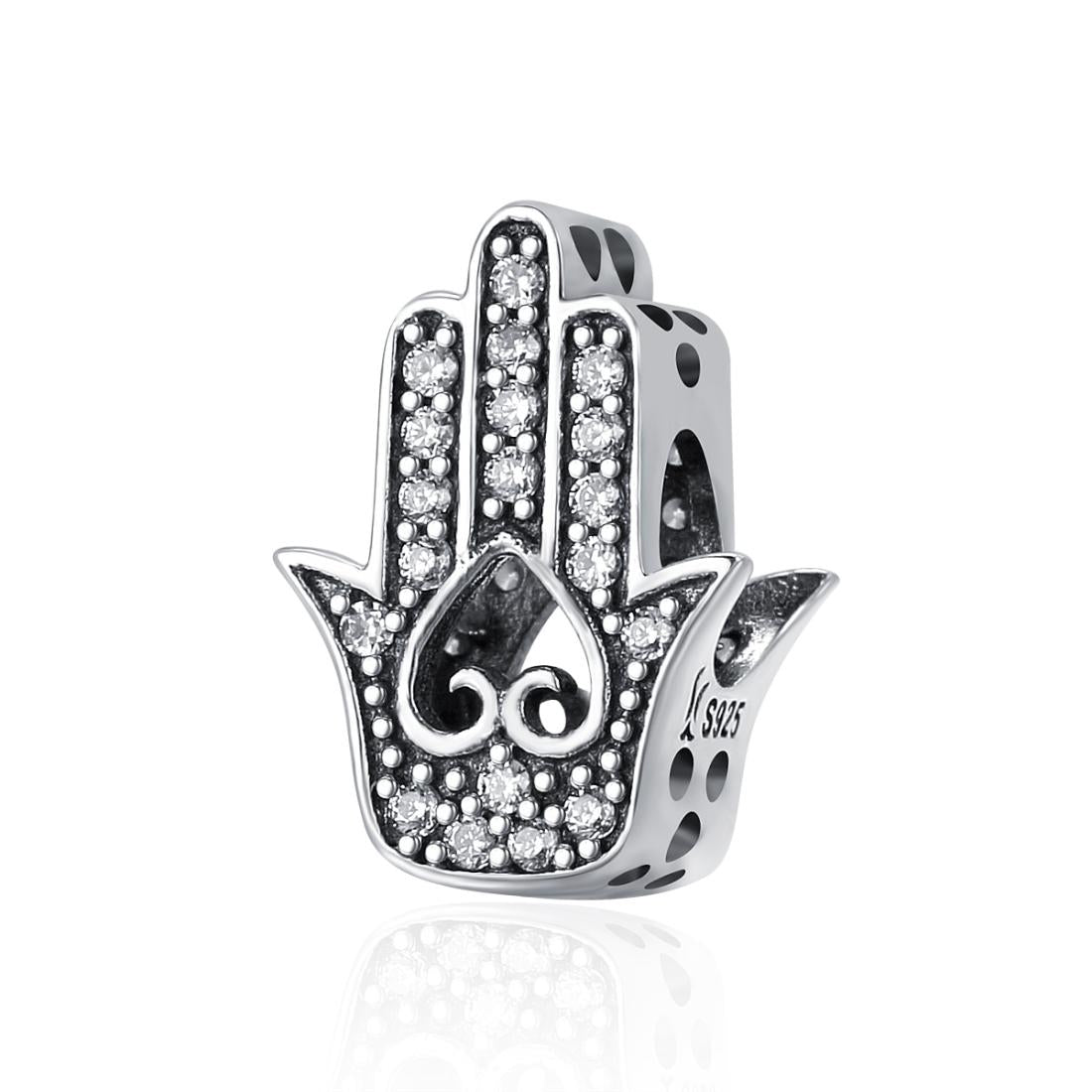 V562-40386240DBT-202504111605-00 925 Sterling Silver Hand Of Fatima Beads For Diy Bracelets - Image 1