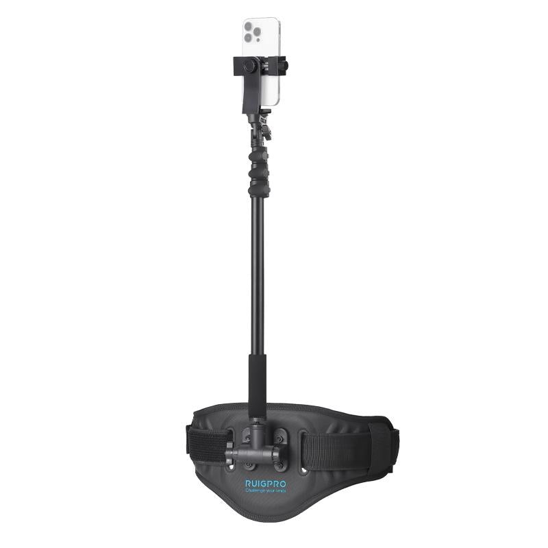 V562-404038400ADE-202502241525-00 Phone Gimbal Stabilizer Waist Belt Strap - With Phone Clamp & Selfie Stick - Image 1