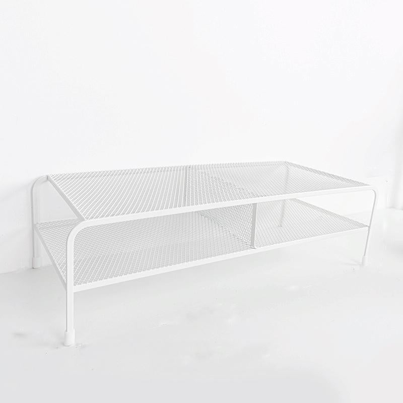 V562-4092744060DBT-202502272030-00 Desk Organizer Bracket for Elevated Computer Monitor - Wrought Iron - Double Layer Split - Image 1