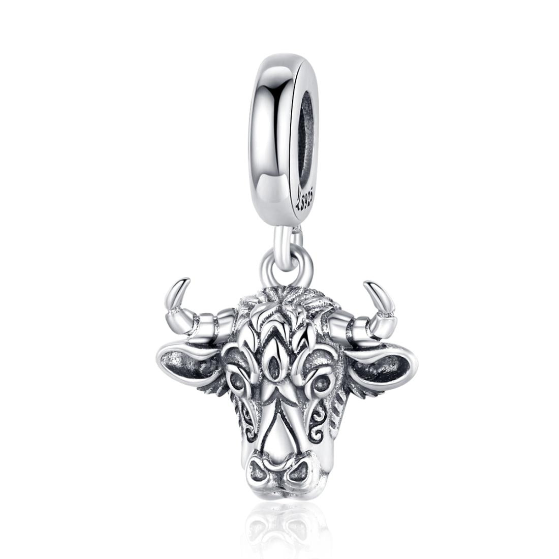 V562-414600ADE-202504111551-00 925 Sterling Silver Bull Head Pendant For Bracelet Or Necklace - Image 1