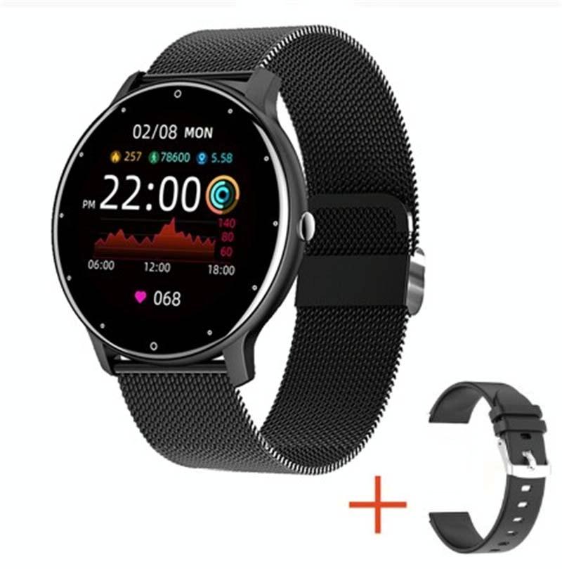 V562-5032213060DBT-202504252111-00 Heart Rate / Blood Oxygen / Blood Pressure Monitoring Bluetooth Smart Calling Watch - Mesh Black - Image 1