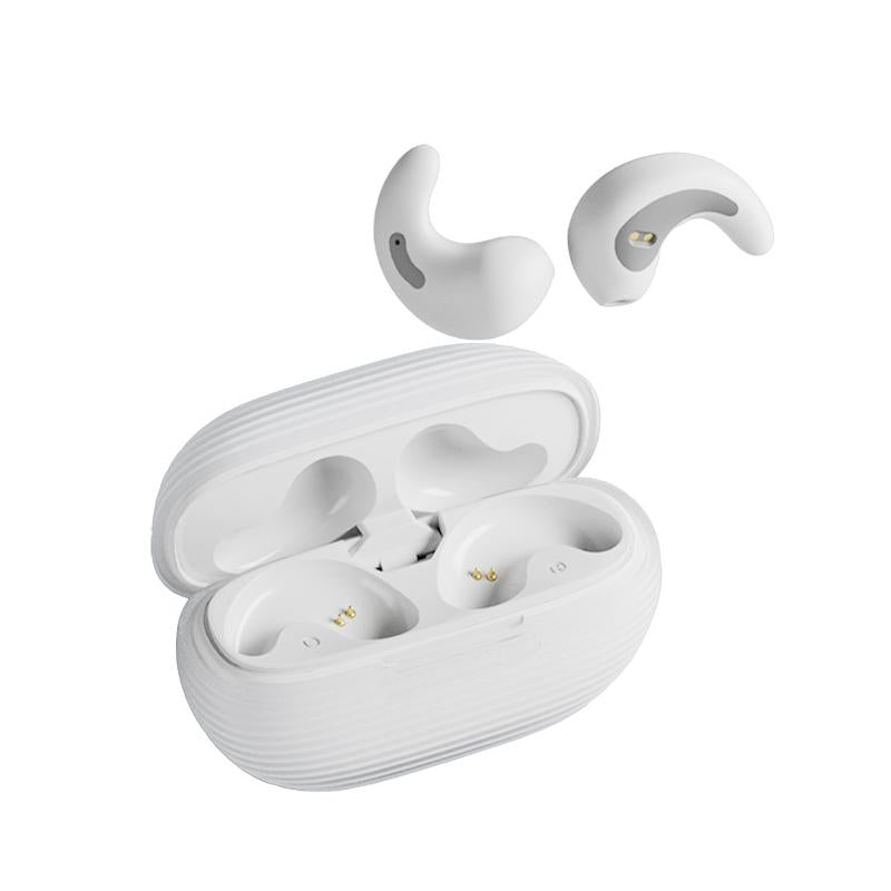 V562-5059594060DBT-202505261728-00 Bluetooth Earphones with Charging Case for Restful Sleep - White Wih Silicone Case - Image 1