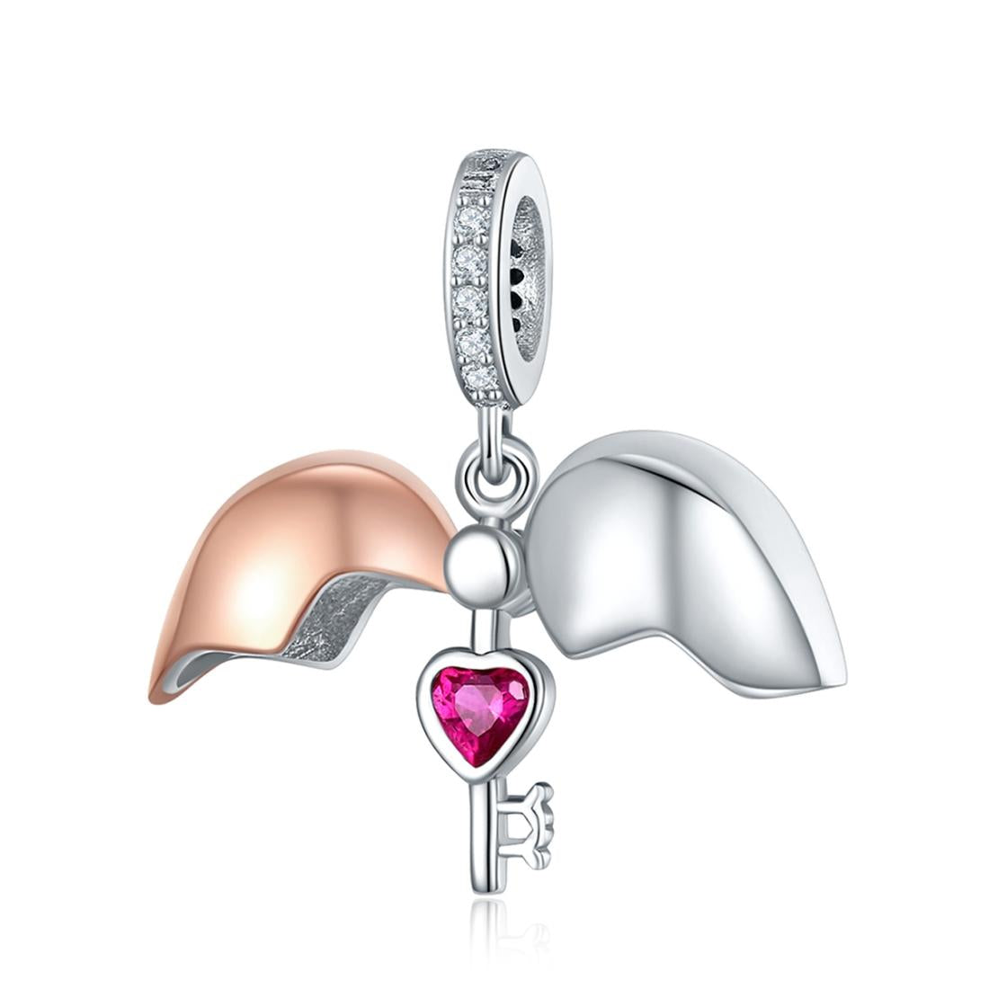V562-50686240DBT-202504111826-00 925 Sterling Silver Openable Heart Key Charm For Diy Bracelets - Image 1