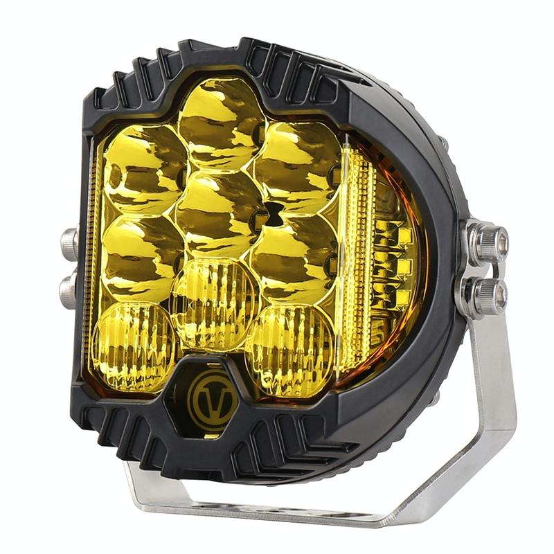 V562-5073PRC-202503052016-00 5 Inch Dc12V - 30V 5000Lm 6500K 50W Car Led Light On Three Sides Headlight For Jeep Wrangler Gold Light - Image 1
