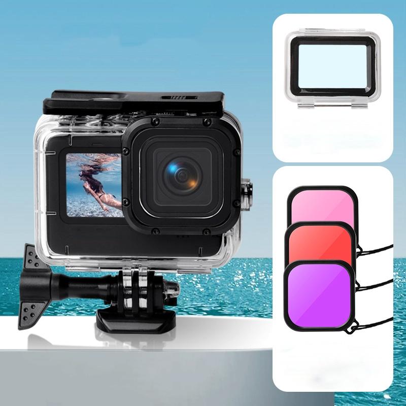 V562-5840ACD-202502212240-00 Waterproof Touch Case with Lens Filter for Gopro Hero10 / 9 - Image 1