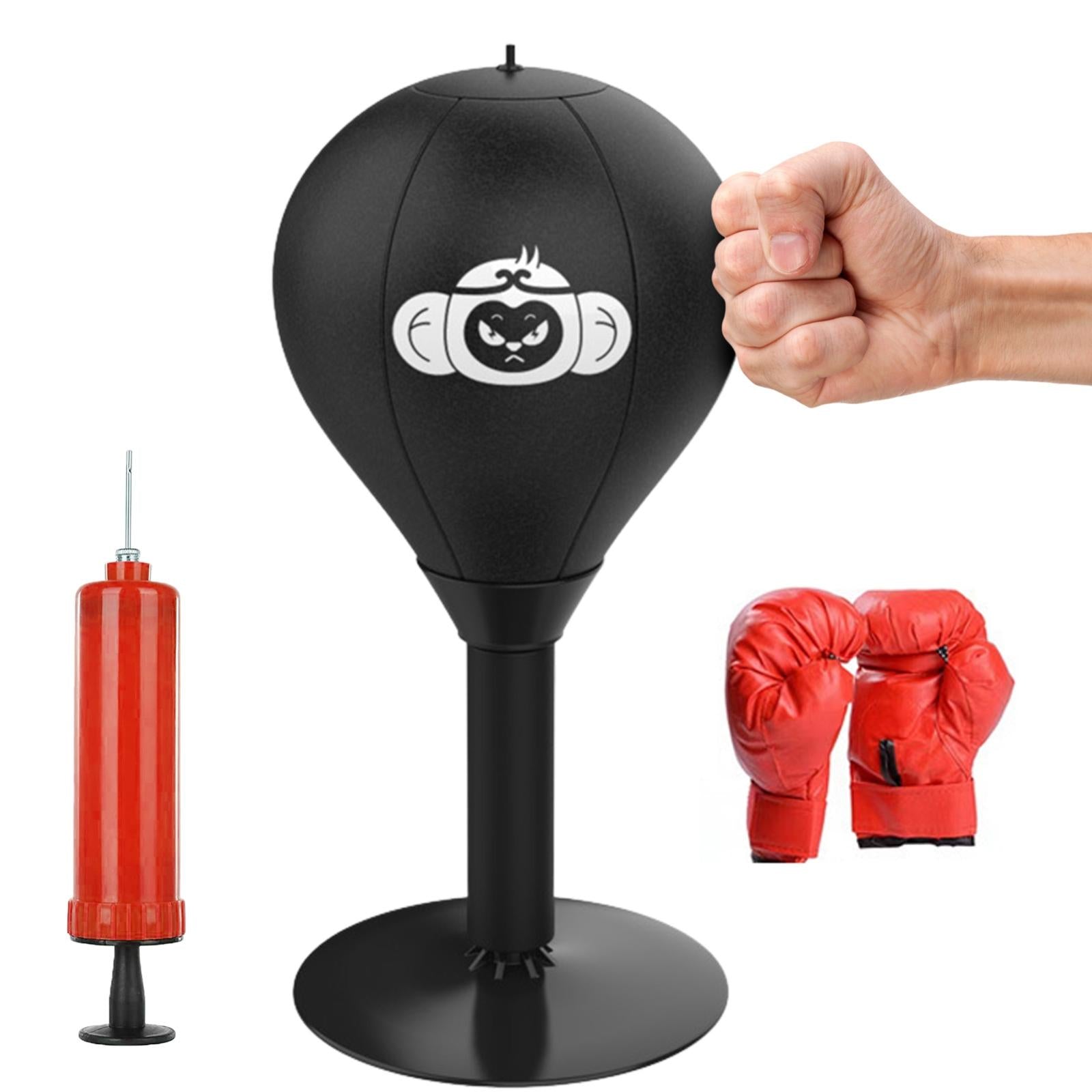 V562-6059683060DBT-202503072053-00 Desktop Speed Ball For Boxing Training - Bear Design With Gloves & Pump - Monkey+Children Gloves+Pump - Image 1