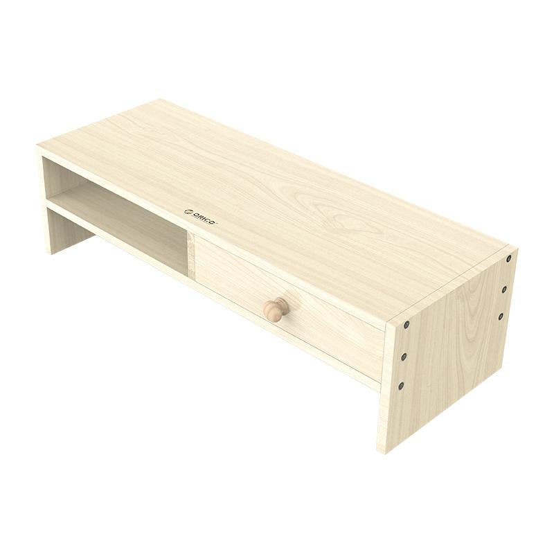 V562-6580CP-202502272030-00 Wood Grain Monitor Stand with Drawer - 2 Layers - Image 1