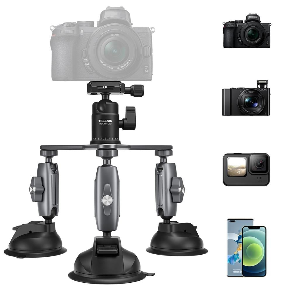 V562-85263060DBT-202503062100-00 Car Mount for Action Camera with Suction Cup - Image 1