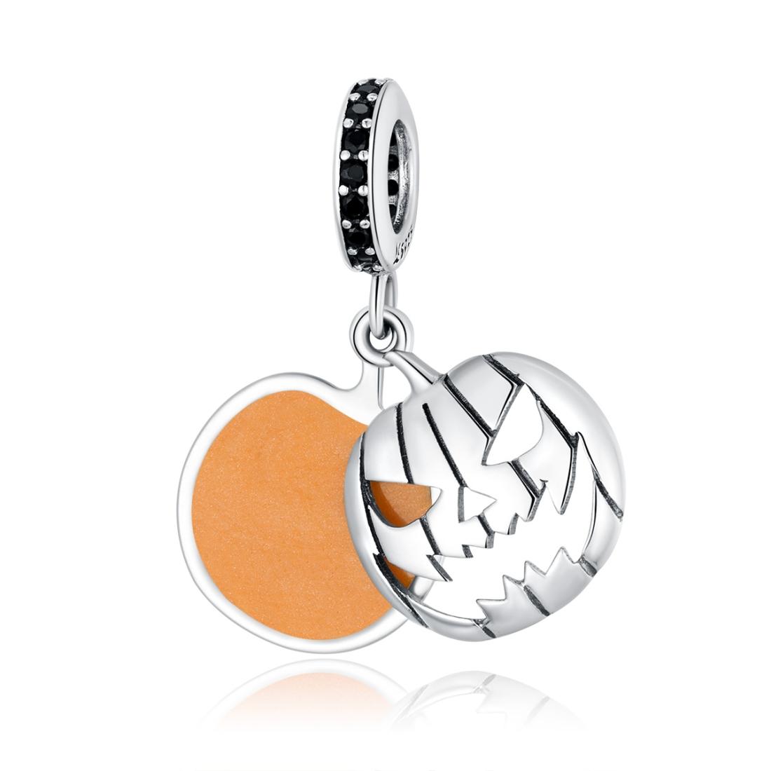 V562-862700ADE-202504111940-00 925 Sterling Silver Smiling Pumpkin Pendant For Diy Bracelets & Necklaces - Image 1