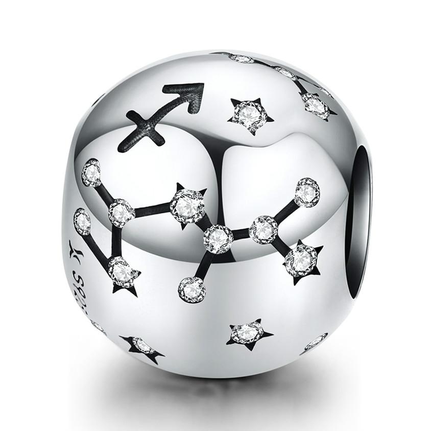 V562-9064676240DBT-202504111710-00 925 Sterling Silver Zodiac Beaded Bracelet Style - Sagittarius - Image 1
