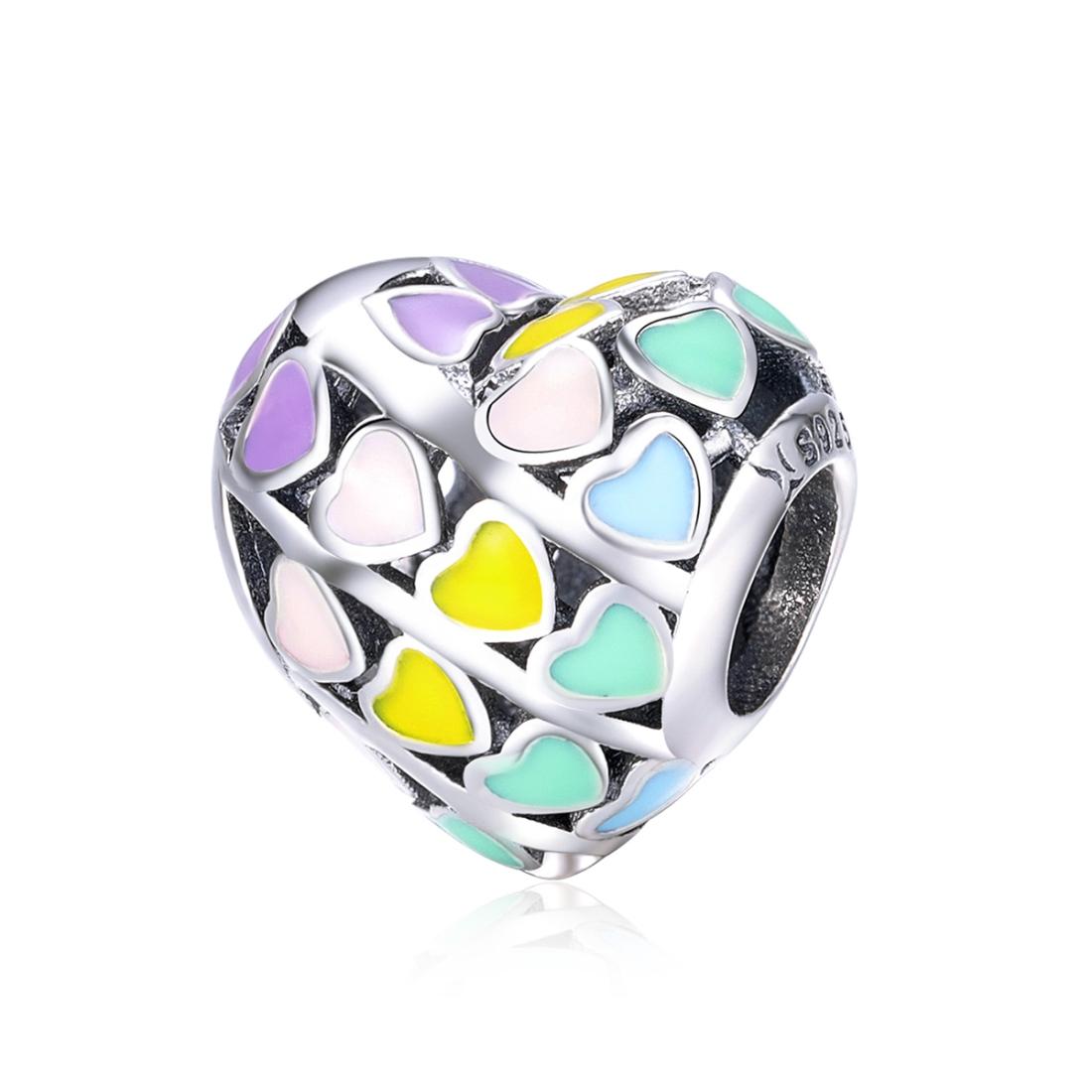 V562-95586240DBT-202504111545-00 925 Sterling Silver Diy Bracelet Accessory Heart Shaped Oil Drop Beads - Image 1
