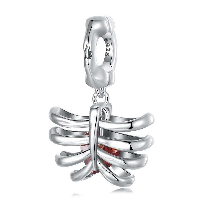 V562-A1000585060DBT-202504111542-00 925 Sterling Silver Vintage Oxidized Rib Skull Pendant - Image 1