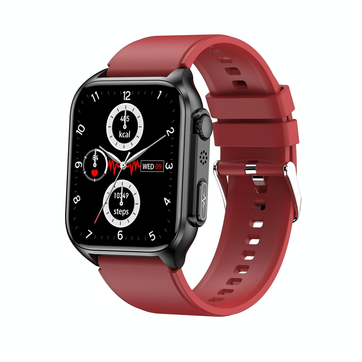 V562-A100207400ADE-202504251843-00 1.96 Inch Ip67 Waterproof Silicone Band Smart Watch Supports Ecg / Remote Families Care / Bluetooth Call / Body Temperature Monitoring - Red - Image 1