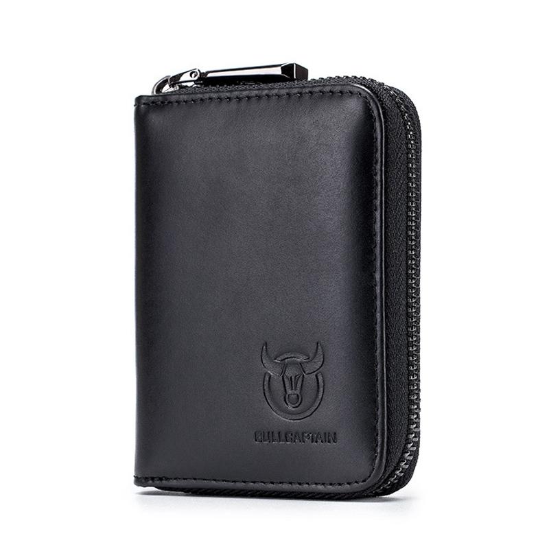 V562-A1005313850DBT-202503280211-00 Men'S Leather Card Holder Casual Driver License Wallet - Black - Image 1