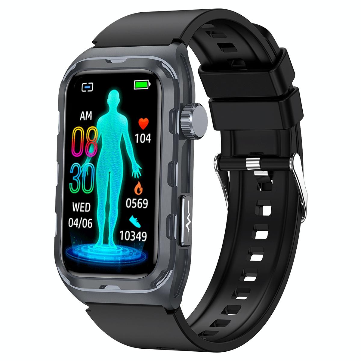 V562-A100582600ADE-202504252032-00 Waterproof Ecg Smart Watch For Health Monitoring - Ip68 - Black - Image 1