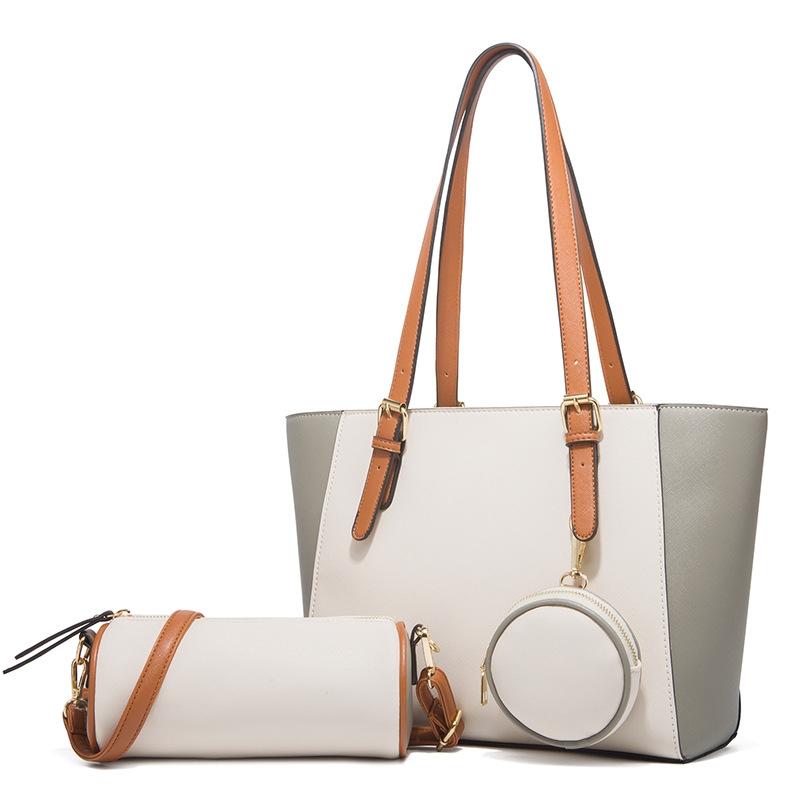 V562-A1008504450DBT-202504251546-00 Large Capacity 3-in-1 Fashion Handbag for Women - White - Image 1