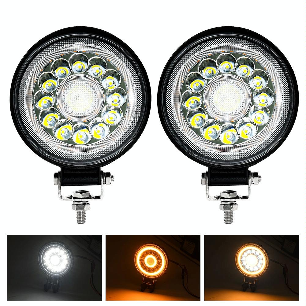V562-A101056500ADE-202503051946-00 1 Pair 4 Inch Round Double Circle Angel Eye Work Light Black - Image 1