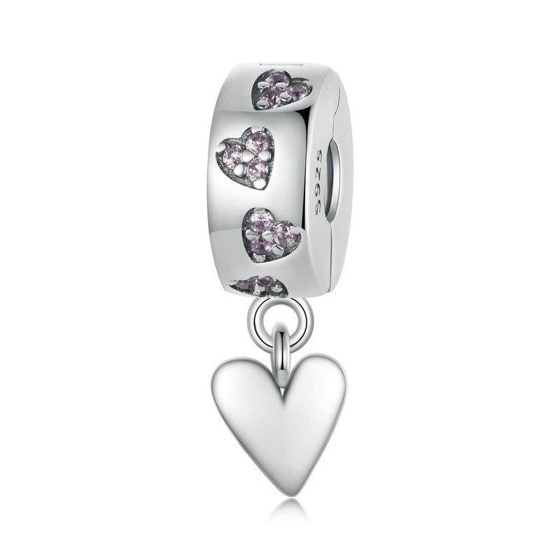 V562-A1010954060DBT-202504111742-00 925 Sterling Silver Platinum Plated Smart Heart Diy Beads - Image 1