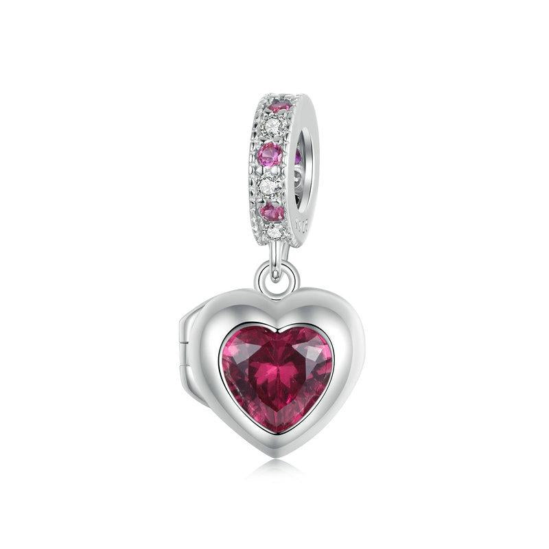 V562-A1011554060DBT-202504111536-00 925 Sterling Silver Love Heart Pendant Diy Beads - Image 1