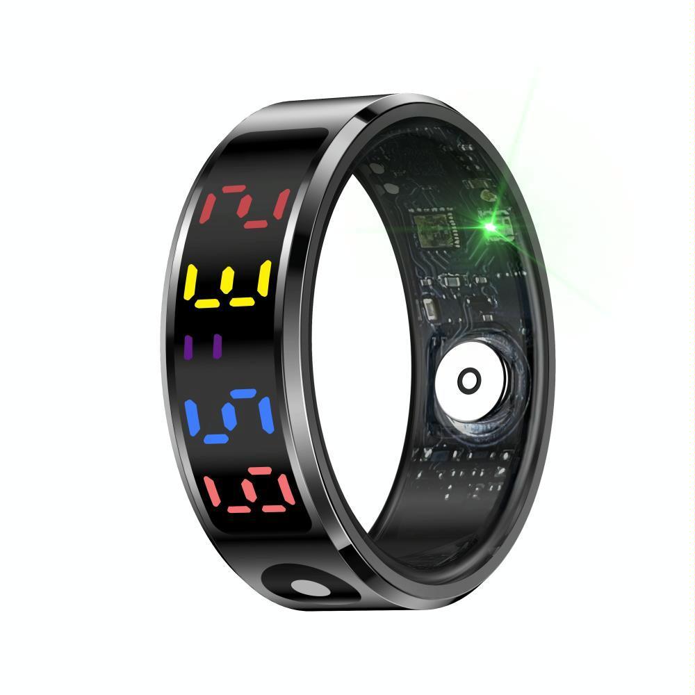V562-A101408200AYS-202504281906-00 Smart Ring Heart Rate Blood Oxygen Sleep Sports Size 9 - Black - Image 1