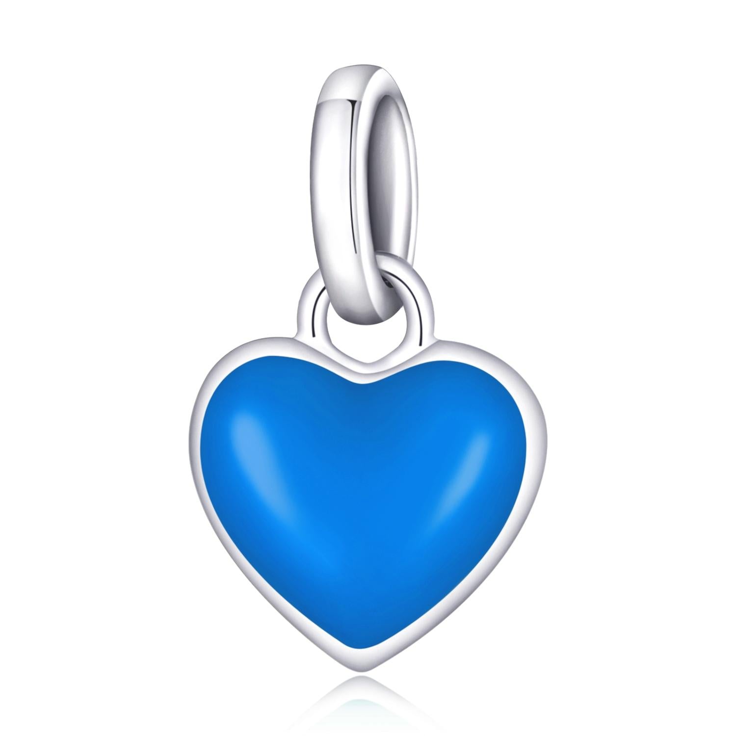 V562-A102729200ADE-202504111926-00 925 Sterling Silver Heart Pendant For Diy Bracelets & Necklaces - Blue - Image 1