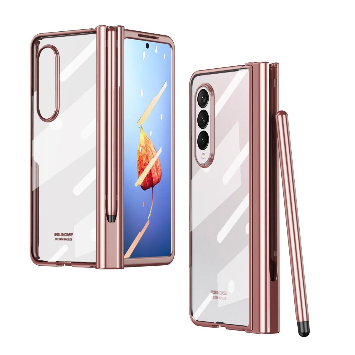 V562-A102803300ADE-202505221932-00 For Samsung Galaxy Z Fold4 5G Full Body Phone Case with Integrated Hinge and Pen Slot - Rose Gold - Image 1