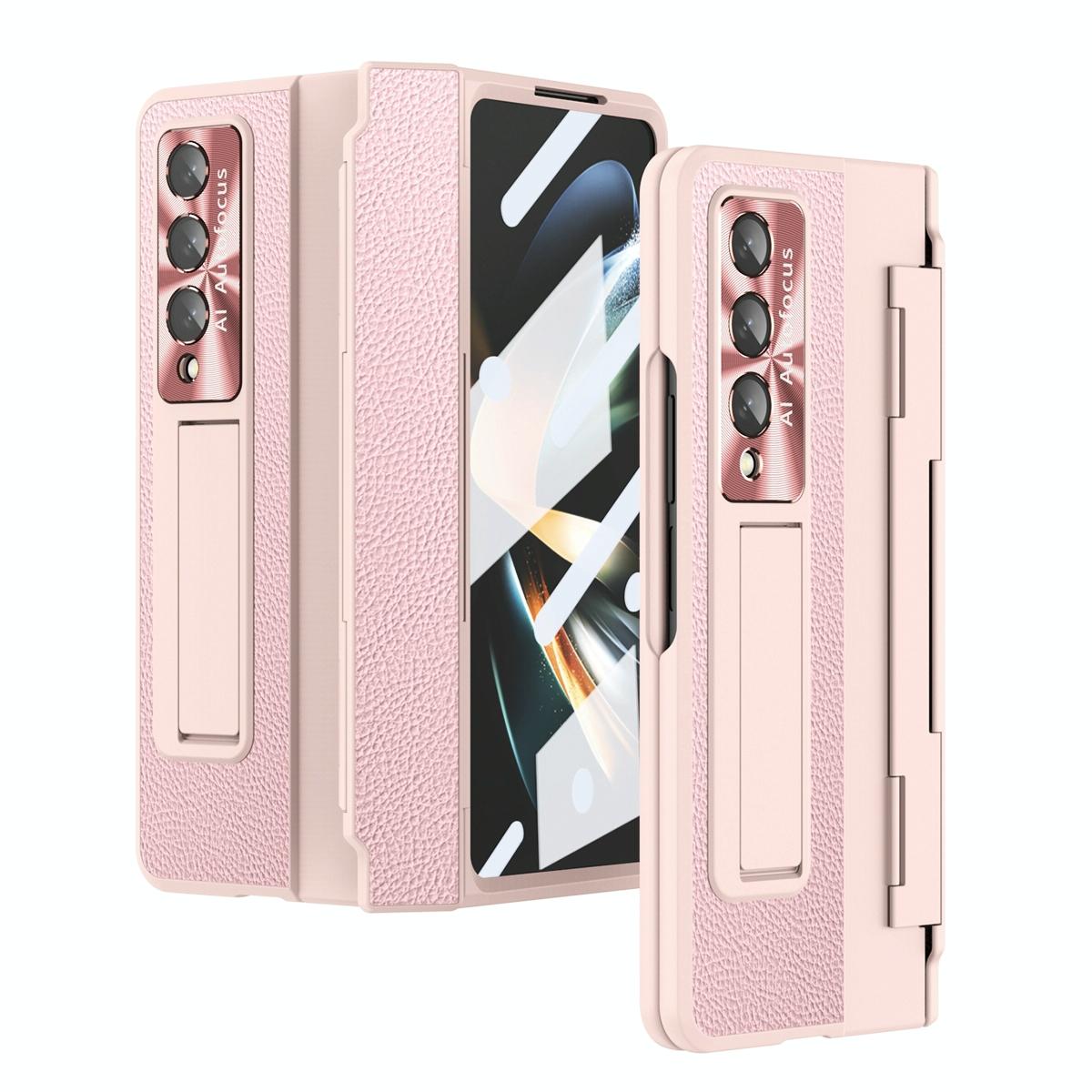V562-A102850400ADE-202504292036-00 For Samsung Galaxy z Fold4 5G Full Coverage Phone Case with Hinge - Integrated Design - Pink - Image 1