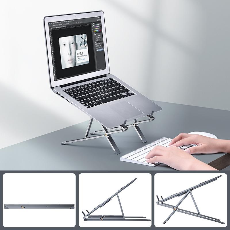 V562-A1035322750DBT-202506271225-00 Adjustable Aluminum Laptop Cooling Bracket - Desktop - Gray - Image 1
