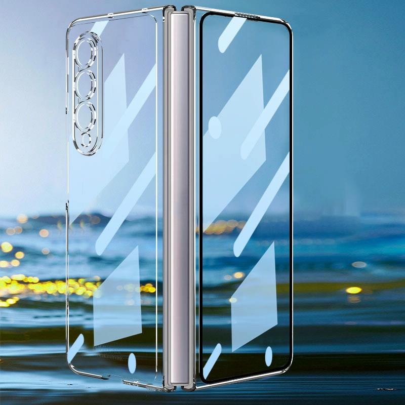 V562-A104006300ADE-202503211340-00 For Samsung Galaxy Z Fold4 5G Full Coverage Electroplated Glass Case - Transparent - Image 1