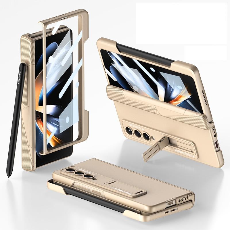 V562-A104057300ADE-202503211317-00 For Samsung Galaxy Z Fold4 5G Foldable Phone Case With Magnetic Closure And Pen Slot - Compact And Convenient - Champagne Gold - Image 1