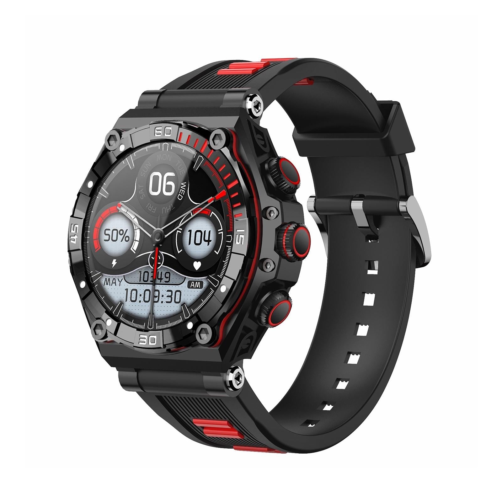 V562-A104065400ADE-202504252021-00 1.43 Inch Amoled Screen Smart Watch Supports Bluetooth Call / Blood Oxygen Detection - Red - Image 1
