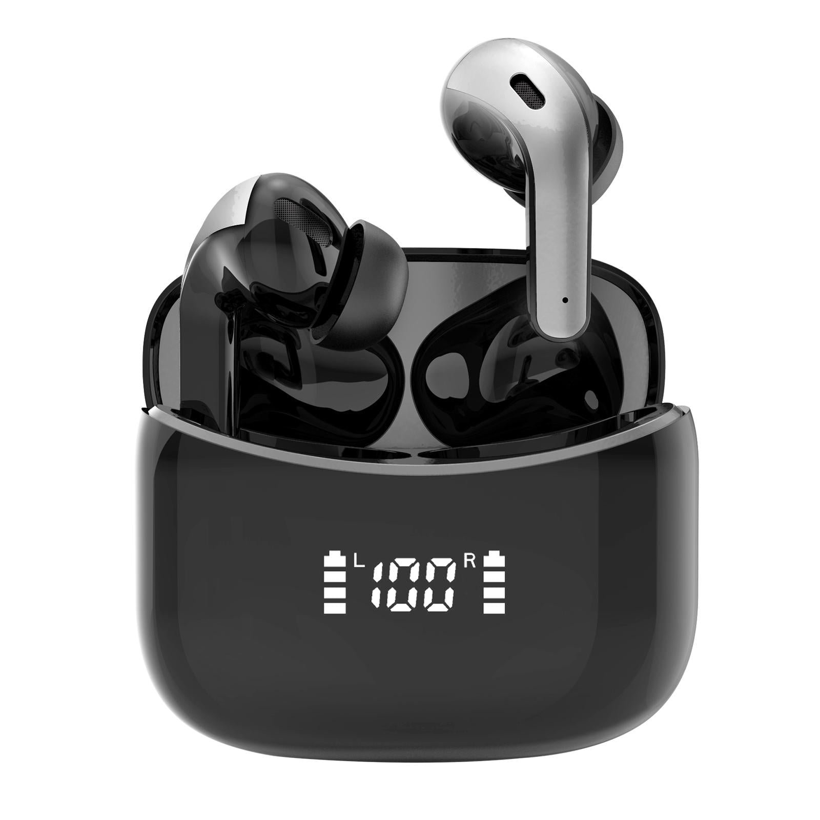 V562-A1042107450DBT-202505211931-00 Black Wireless Bluetooth Earphone with Touch Display - Image 1