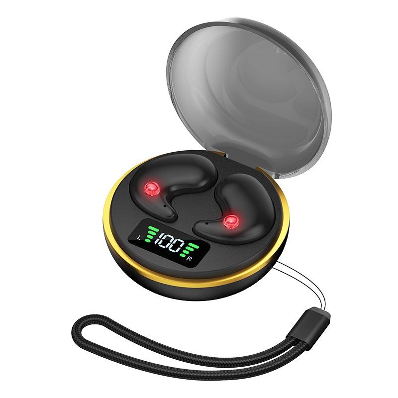 V562-A1043114060DBT-202505222042-00 Mini Invisible Bluetooth Earphones with Charging Case - Black - Image 1