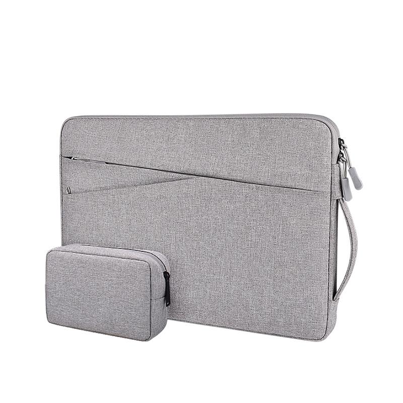V562-A104937100ADE-202504021926-00 13.3 Inch Polyester Laptop Liner Bag with Small Bag - Ideal for Notebooks - Hemp Grey - Image 1