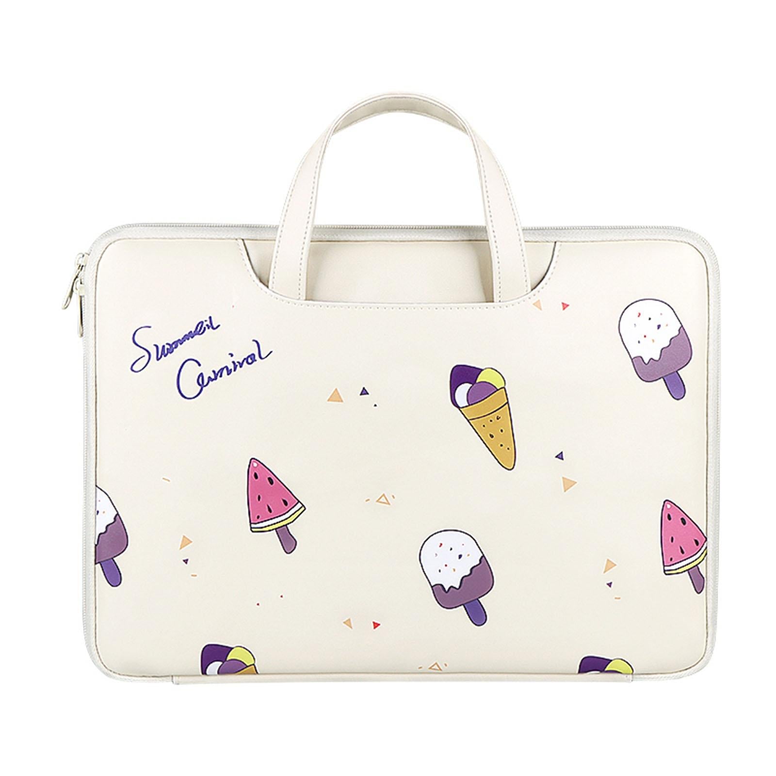 V562-A105197100ADE-202502272016-00 13.3 Inch Lightweight Printed Laptop Bag in Pu Material - Ice Cream - Image 1