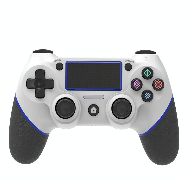 V562-A1053681060DBT-202504181942-00 Rubberized Bluetooth Gamepad for Ps4 - Wireless - White Blue - Image 1