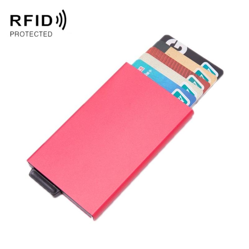 V562-A1053912750DBT-202505291710-00 Automatic Eject Rfid Blocking Aluminum Card Wallet - Red - Image 1