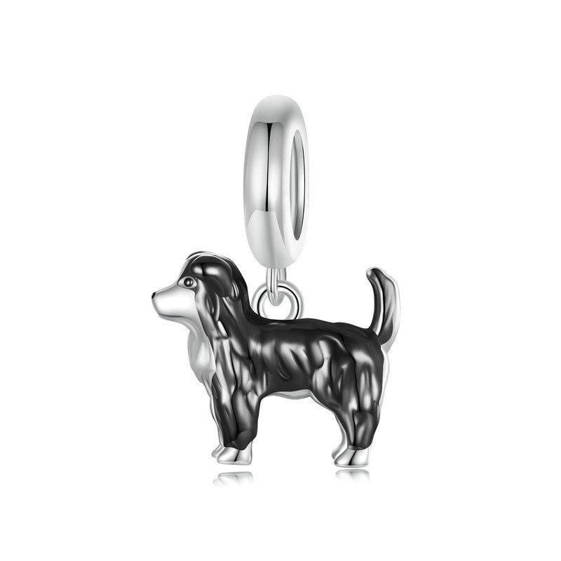 V562-A1056245060DBT-202504111827-00 925 Sterling Silver Gold Plated Border Collie Bracelet - Image 1
