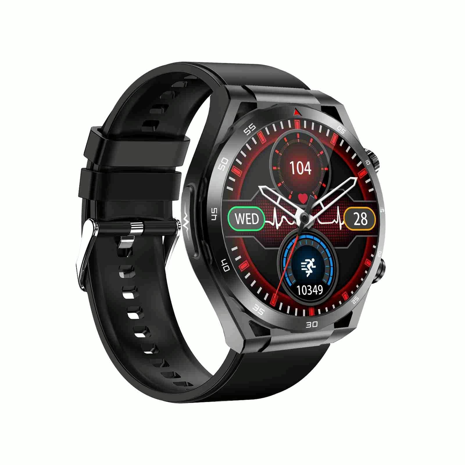 V562-A105878400ADE-202504251937-00 1.39 Inch Ip67 Waterproof Silicone Band Smart Watch Support Ecg / Non-Invasive Blood Glucose Measurement - Black - Image 1