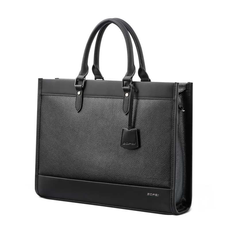 V562-A1067903060DBT-202502282153-00 Large-capacity Leather Laptop Messenger Briefcase in Black - Image 1