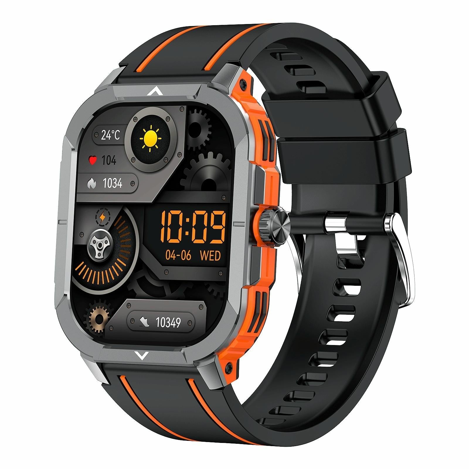V562-A106986600ADE-202504251916-00 2.06 Inch Bt5.3 Ip68 Sport Smart Watch Bluetooth Call / Message / Health - Orange - Image 1