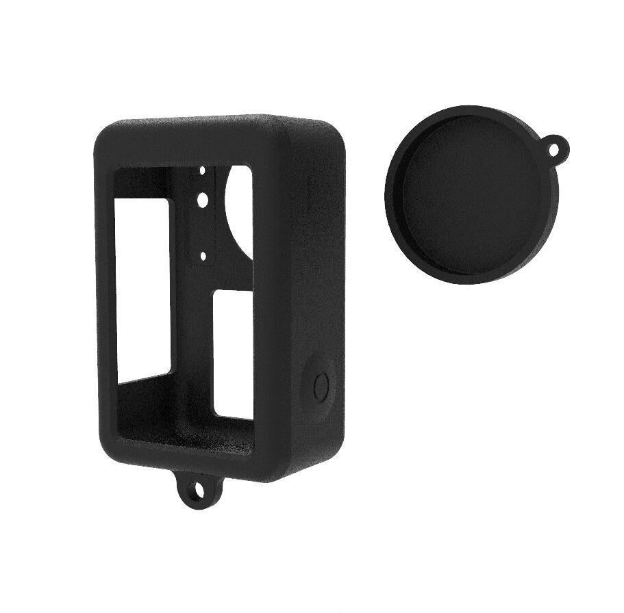 V562-A1071803060DBT-219888-00 Protective Silicone Case with Lens Cap for Dji Action 3 - Black - Image 1