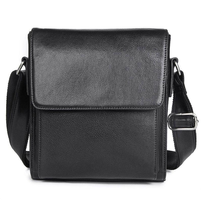 V562-A1074222060DBT-202505191645-00 Rustic Leather Men Shoulder Bag - Black - Image 1