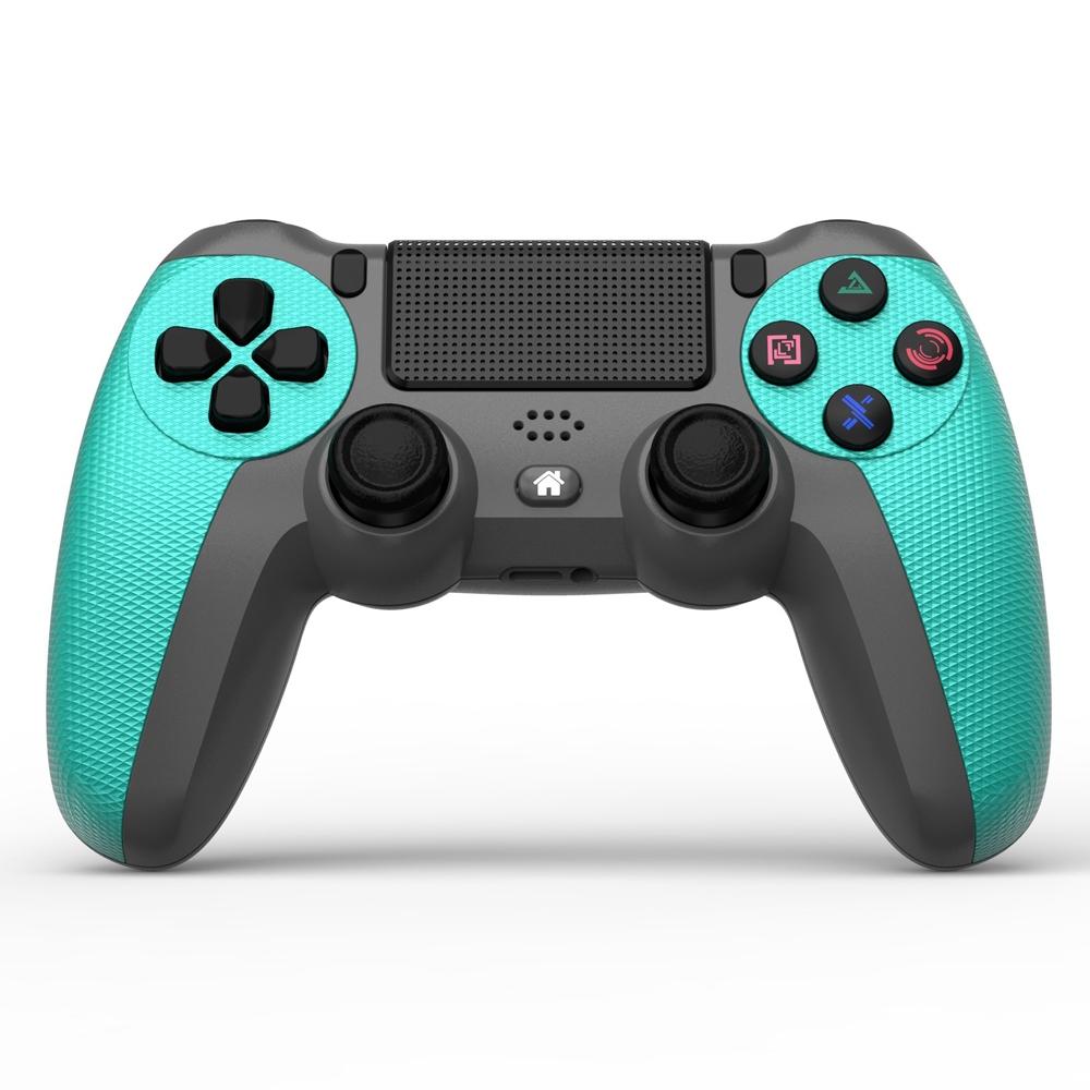V562-A1075163060DBT-202504181936-00 Wireless Bluetooth Gamepad Controller for Ps4 - Battle Gray with Light Bar - Mint Green - Image 1