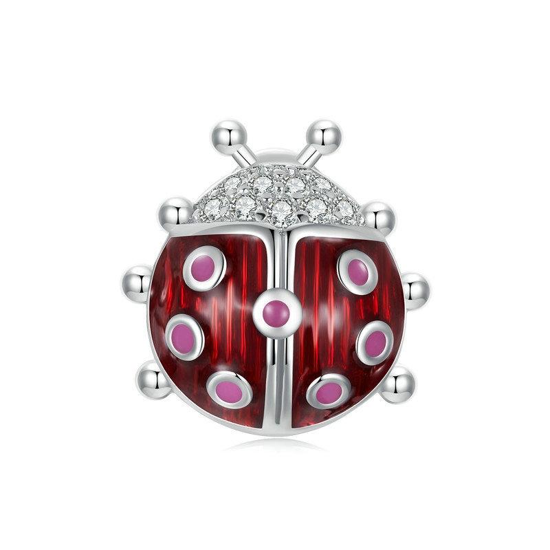 V562-A1075644060DBT-202504112045-00 925 Sterling Silver Zircon Luminous Ladybug Beads - Image 1